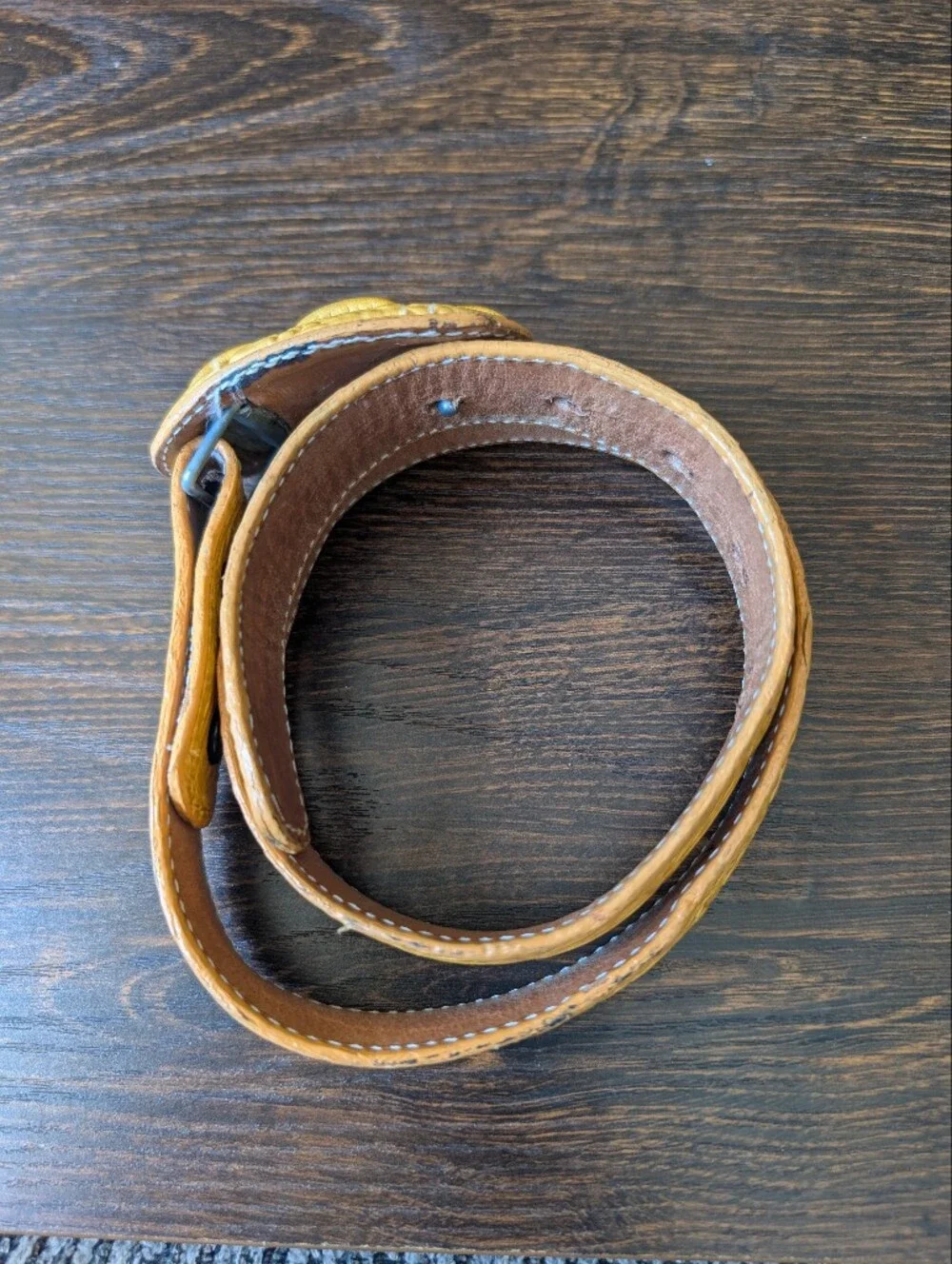 Crocodile Alligator Genuine Yellow Leather Youth Western Style Belt